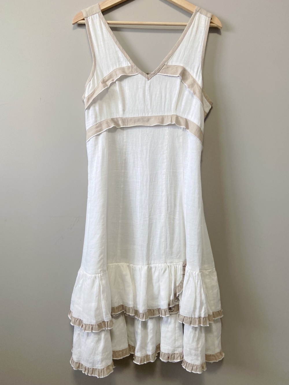 Tango Mango Collection White Linen Top - Size 12